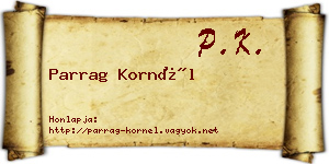 Parrag Kornél névjegykártya